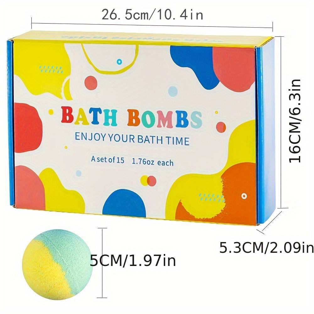 Bath Bombs for Kids with Surprise Toys Inside, 15pcs/box Kids Bath Bombs Gift Set, Natural Organic Bubble Bath Fizzy Bath Bombs with Toys for Kids