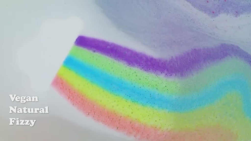Rainbow Bath Bombs for Kids, Handmade 4 Pcs Kid Bath Bombs Gift Set, Easter Basket Stuffers for Kids Girls Bubble Bath